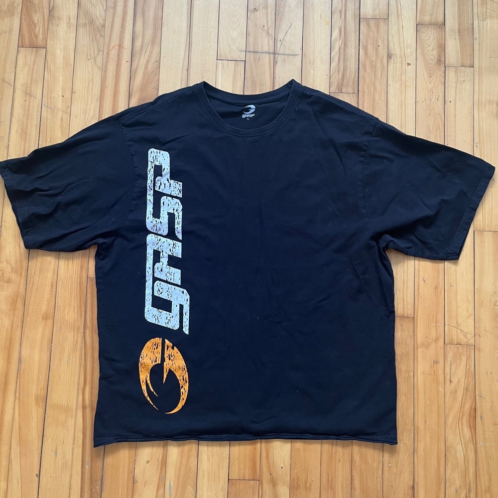 GASP Iron Tee T Shirt Black Logo Graphic Short Sleeve Men's Size L